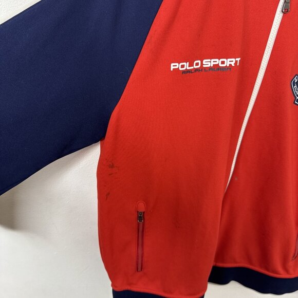 Polo Sport Ralph Lauren England Zip Jacket Men L Blue Red Olympic Dmg - Picture 5 of 9